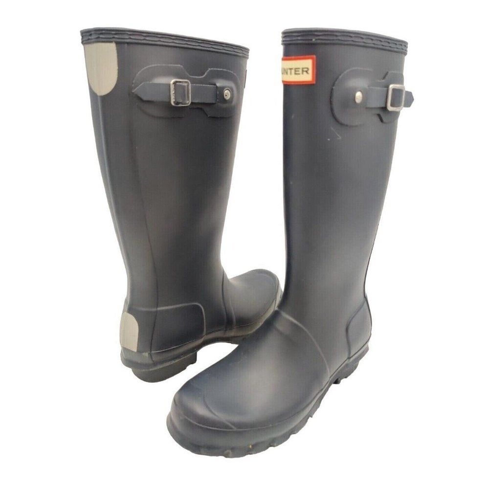 HUNTER Original Unisex Tall Rain Boots Matte Blue Size 6 G EU 37 5B